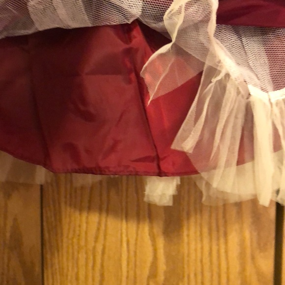 3T La Princess red velvet church wedding dress - Picture 4 of 7